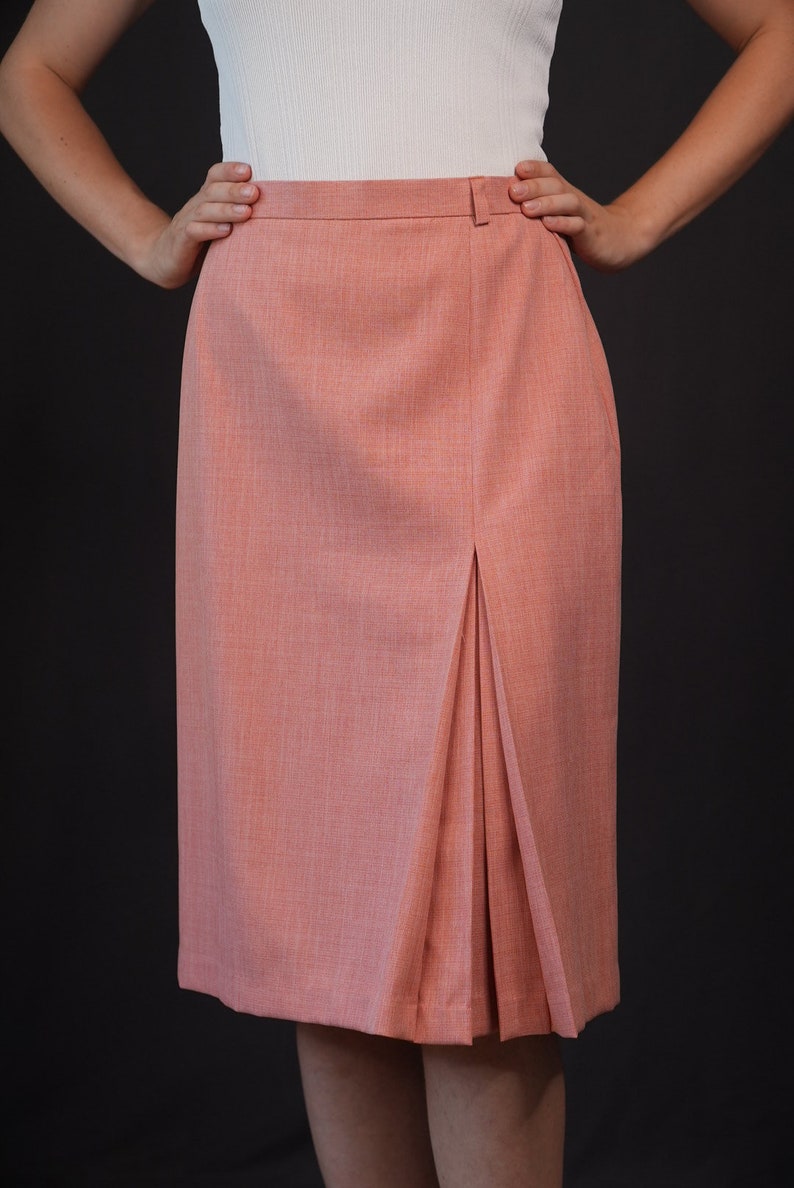 Peach colored Vintage Pencil Skirt 90s image 2