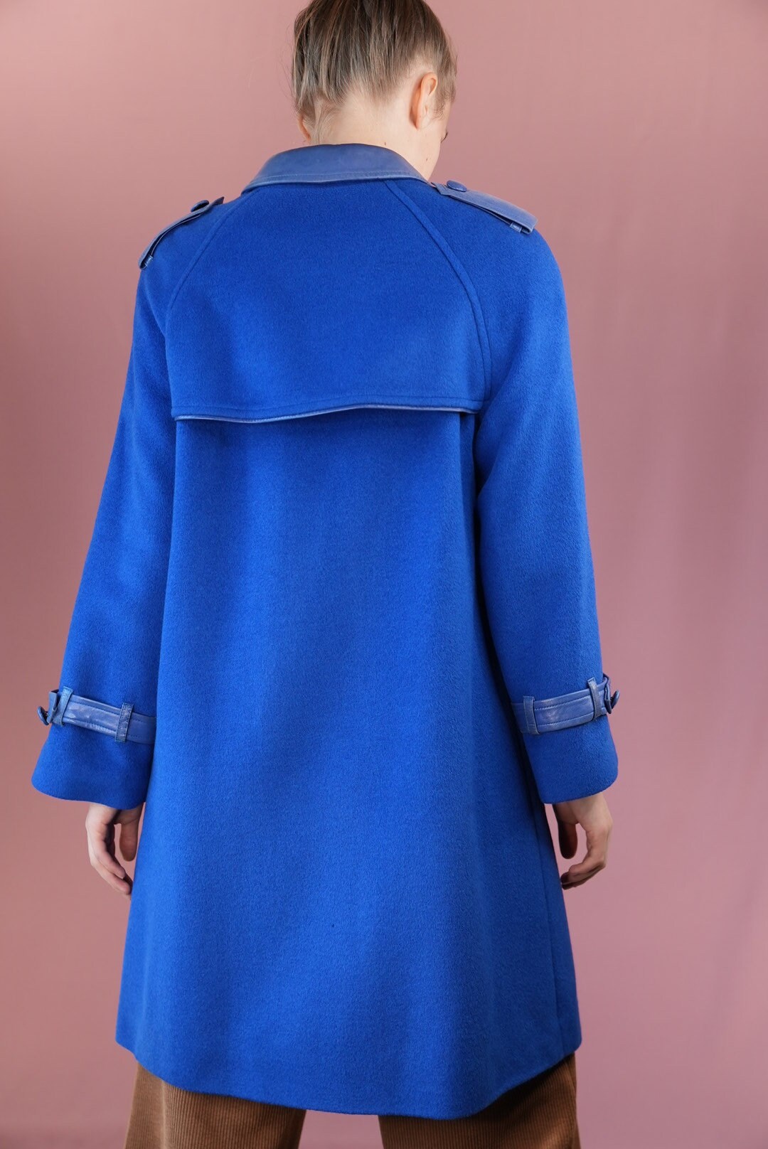 Montini Paris Vintage Coat | Cobalt Blue Wool Angora & Cashmere
