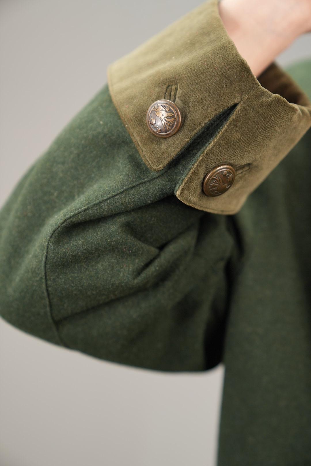 Mystical Vintage Loden Coat in Forest Green | Pure Wool | Handmade