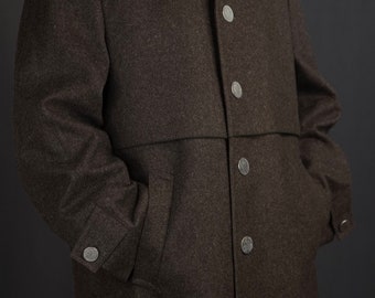 Loden Vintage Coat in Brown | Bavarian Loden | Men's Vintage Overcoat