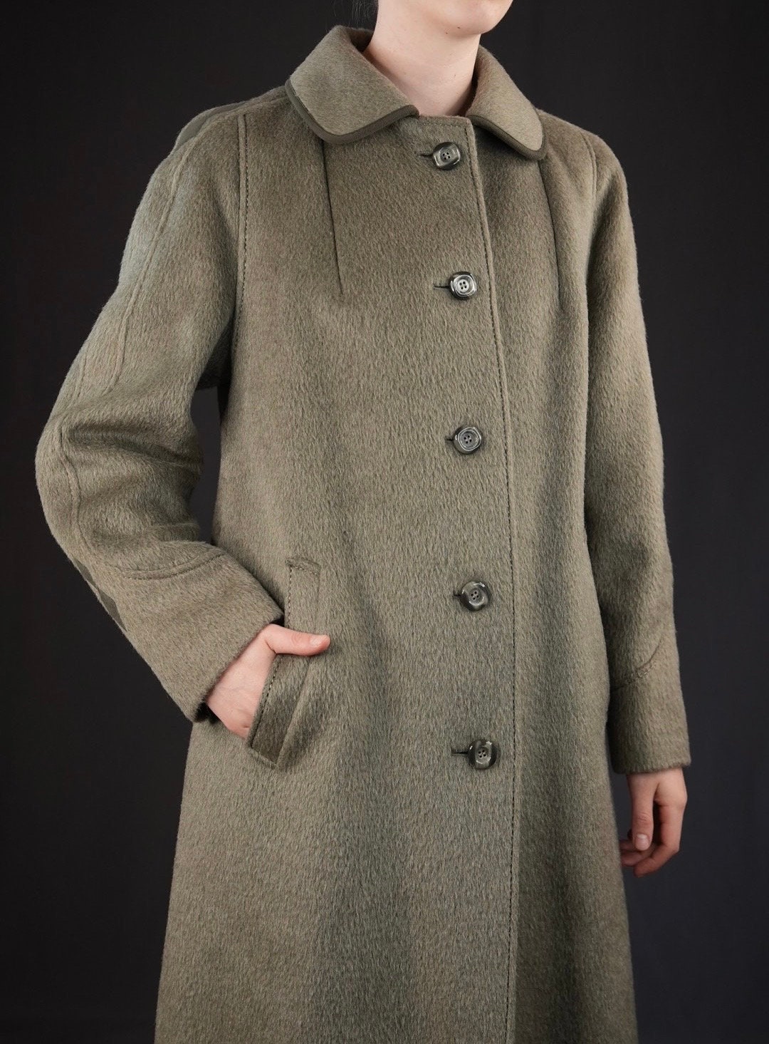 Vintage 100% Llama Coat in Sage Green | Women's Size 42 EU Vintage 100% Llama Coat in Sage Green | Women's Size 42 EU