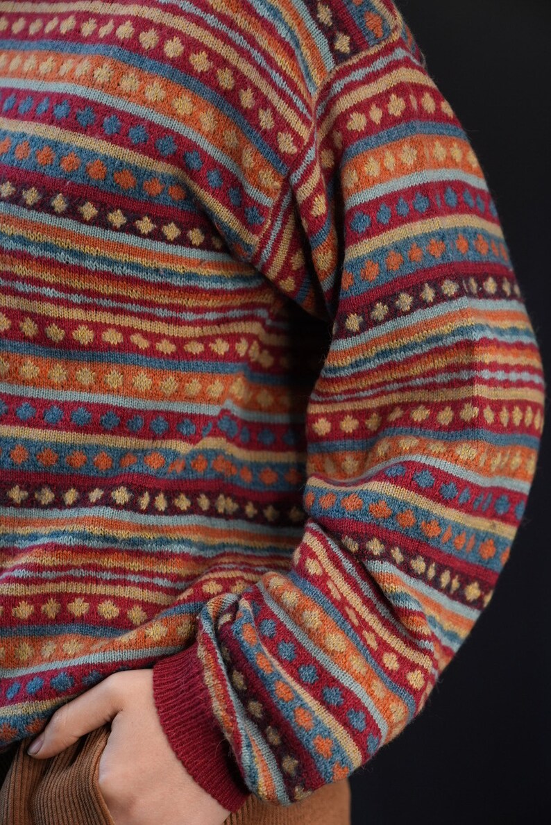 Missoni Vintage Wool Sweater with Colorful Pattern 10% Alpaca Made in Italy image 6