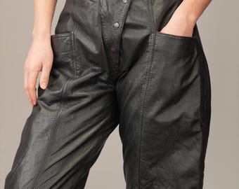 ヴィンテージレザーパンツ｜ブラックレザーパンツ｜ファッション