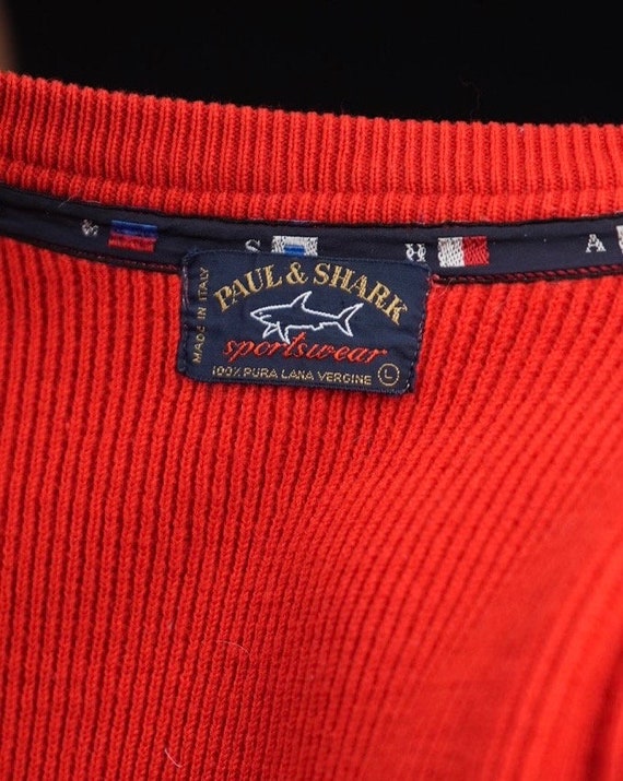 Paul&Shark Bright Red Sweater Vintage | Pure Virg… - image 8