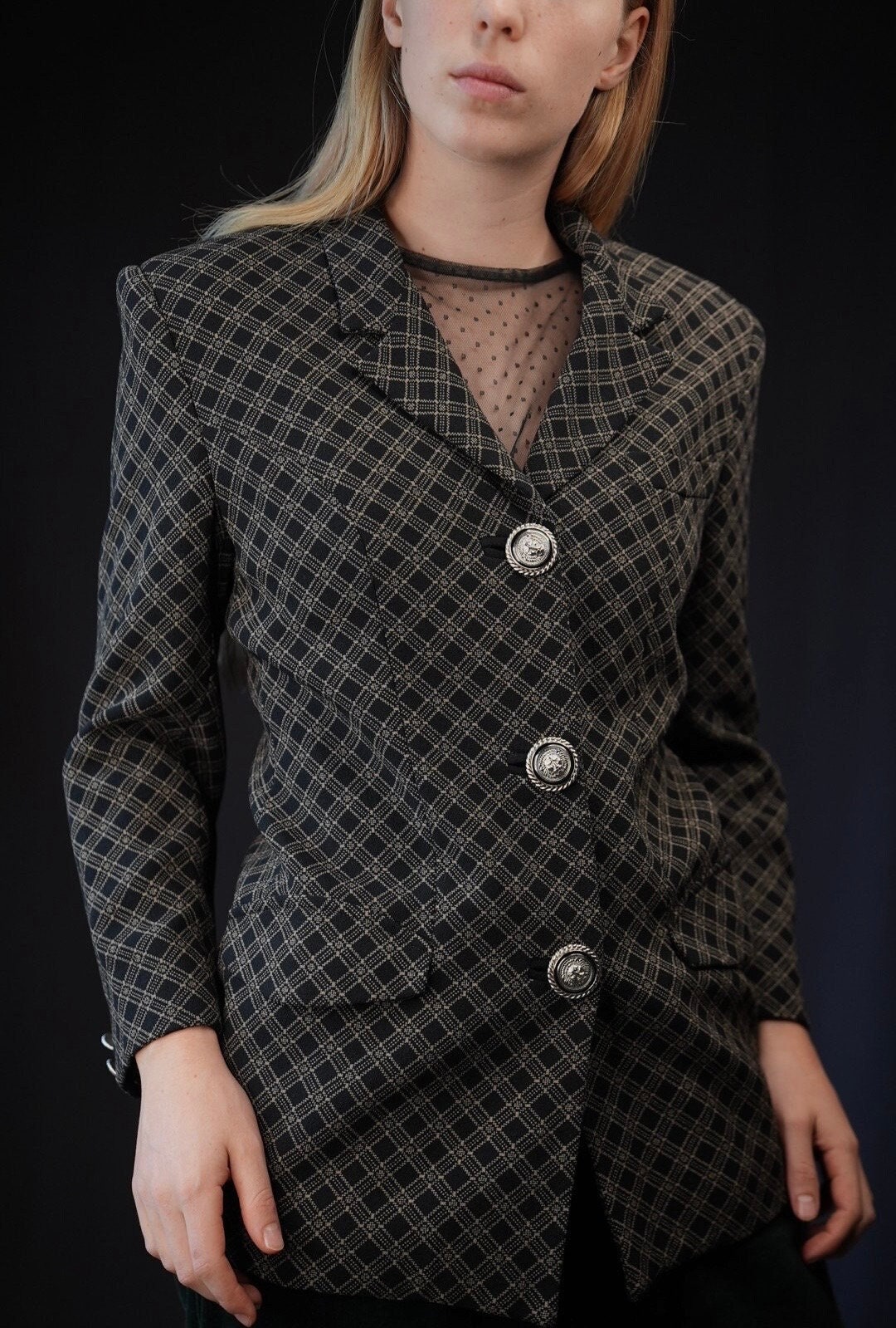 VERSUS Gianni Versace Vintage Women's Blazer Jacket Black With