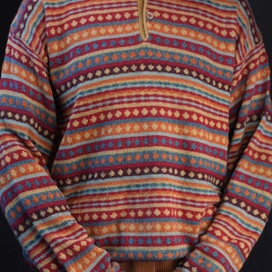 Missoni Vintage Wool Sweater with Colorful Pattern 10% Alpaca Made in Italy image 7