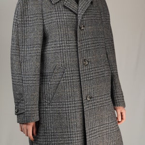 Vintage Tweed Overcoat Pure Wool Male Vintage Wool Coat 1980s image 9