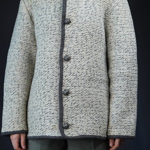 Cozy Knitted Wool Cardigan Traditional Trachten Jacket Austrian Vintage Made in Austria 100% Wool image 2