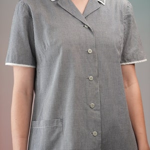 Vintage 1950s Cotton Shirt-Dress with Check Pattern Women's Vintage Dress image 6