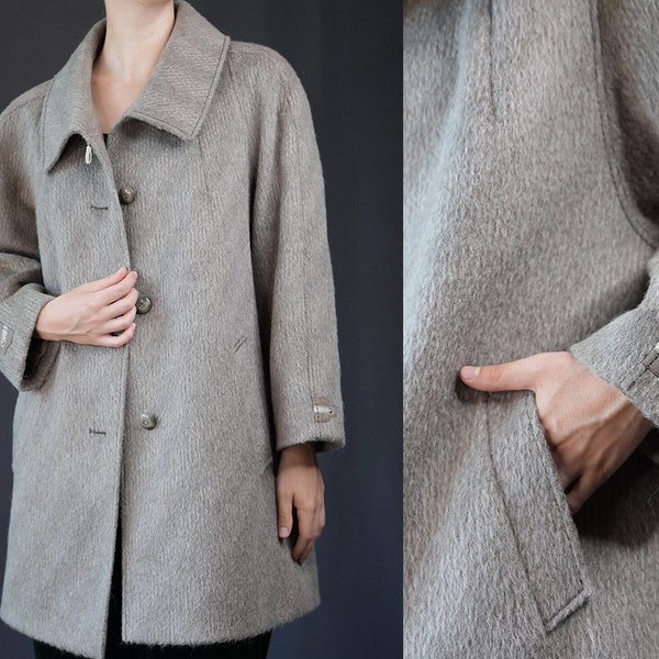 Manteau Goetz en pure laine de lama vintage des années 60 et 70 | Fabriqué en Allemagne de l'Ouest