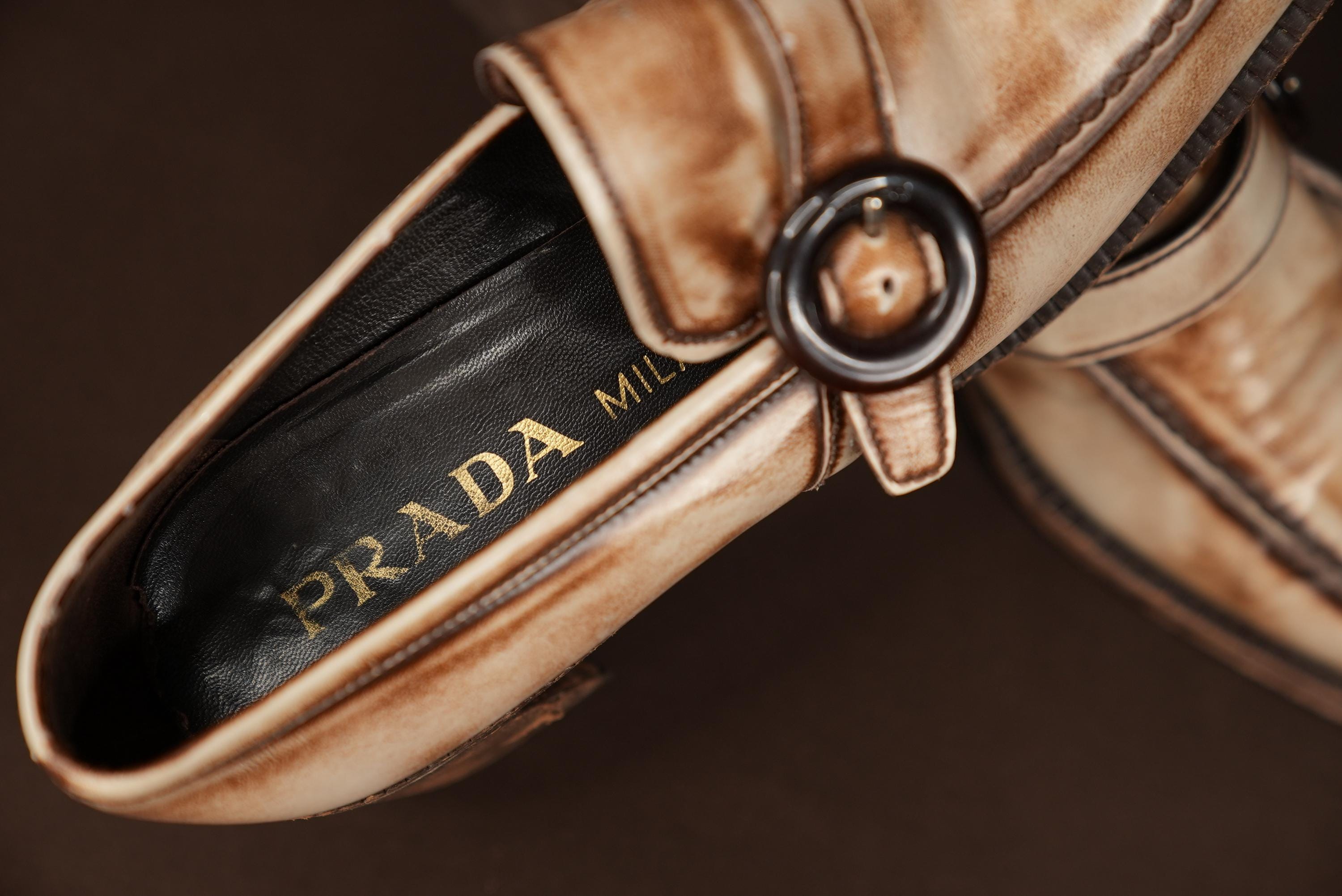 Vintage Prada Spring 2001 Brown Loafers Size 10 PRADA Loafer Brown Casual Shoes for Men for sale | eBay main image 3