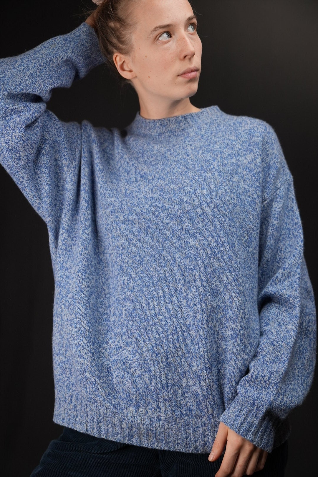 Cashmere Wool Sweater in Mottled Light Blue Vintage, Made in Italy - Etsy