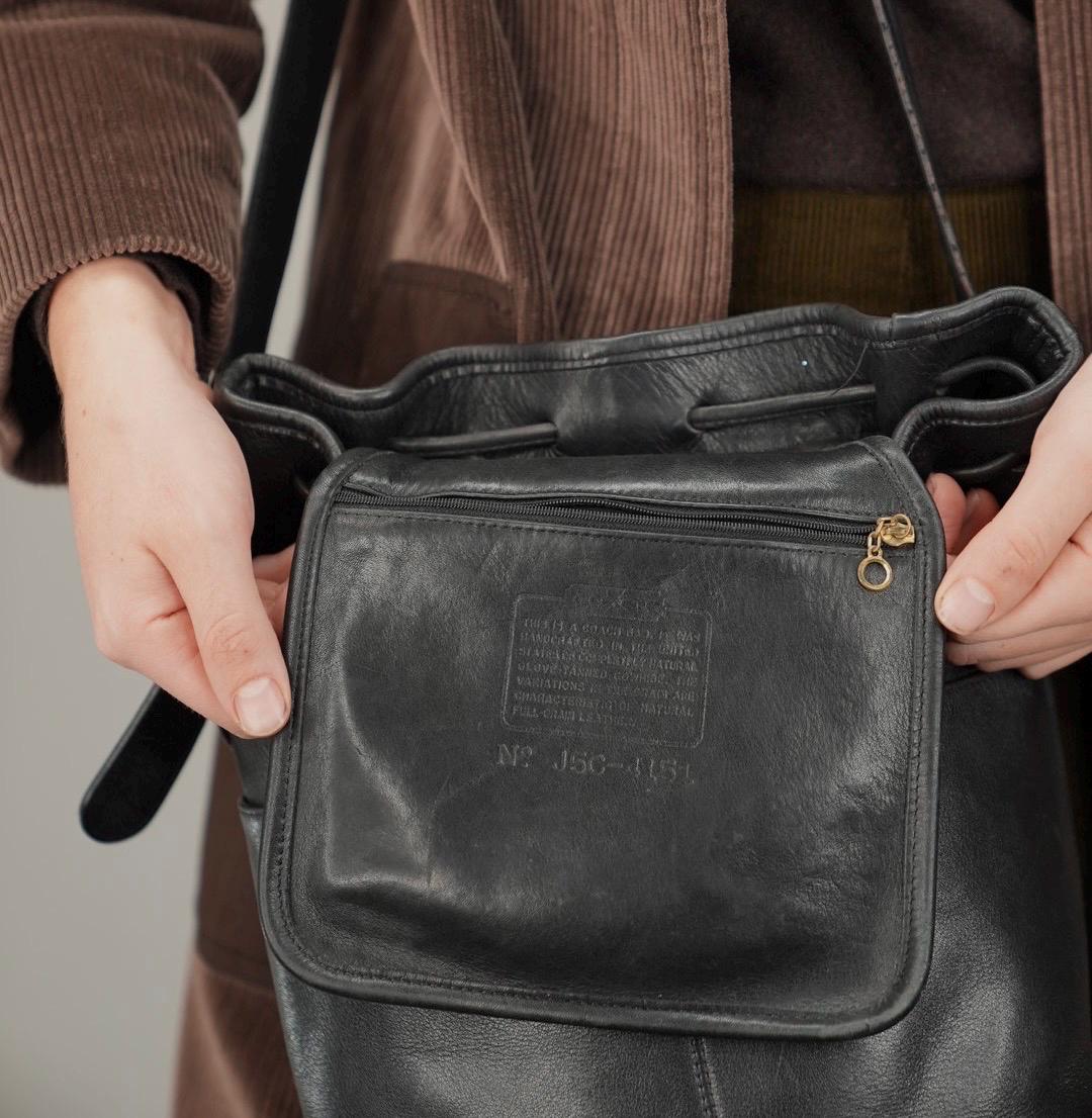 COACH ボストンバッグ ブラック　ビンテージ コーチ COACH ボストン バッグ USA製 オールレザー オールド