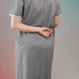 Vintage 1950s Cotton Shirt-Dress with Check Pattern Women's Vintage Dress image 9