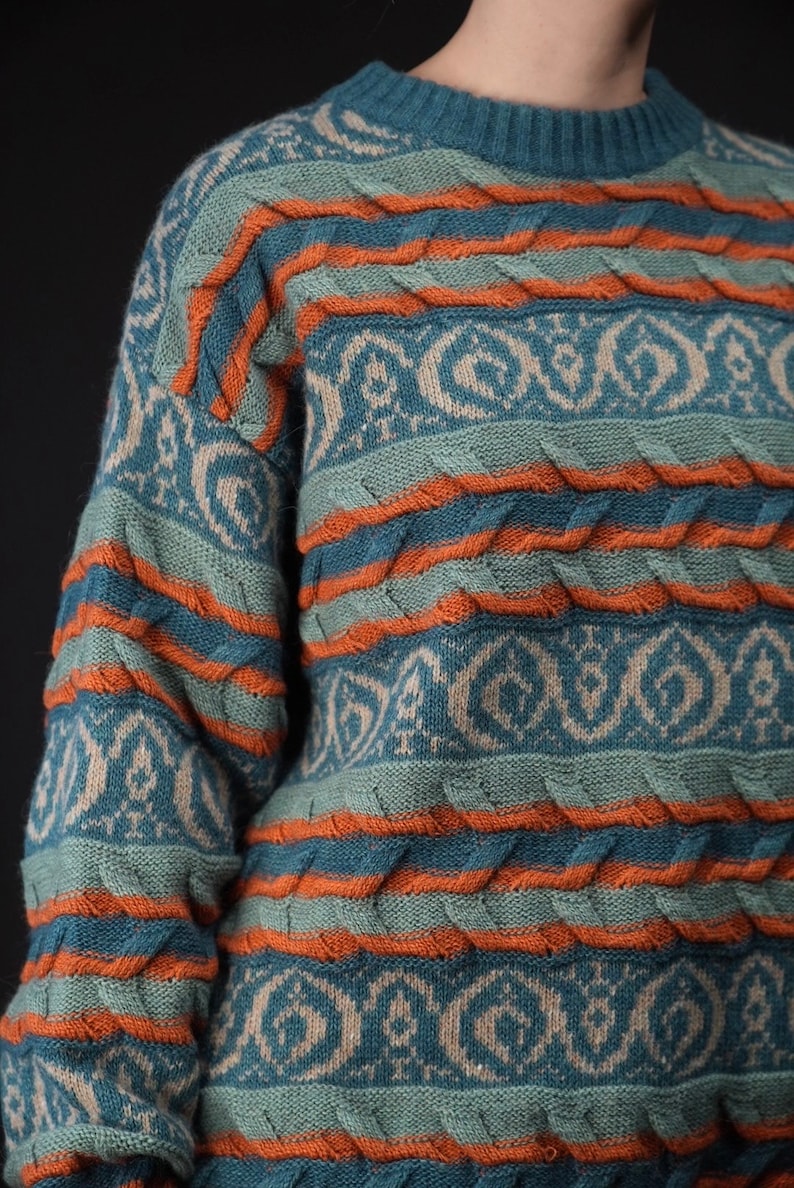 Knitted Sweater in Blu Arancio