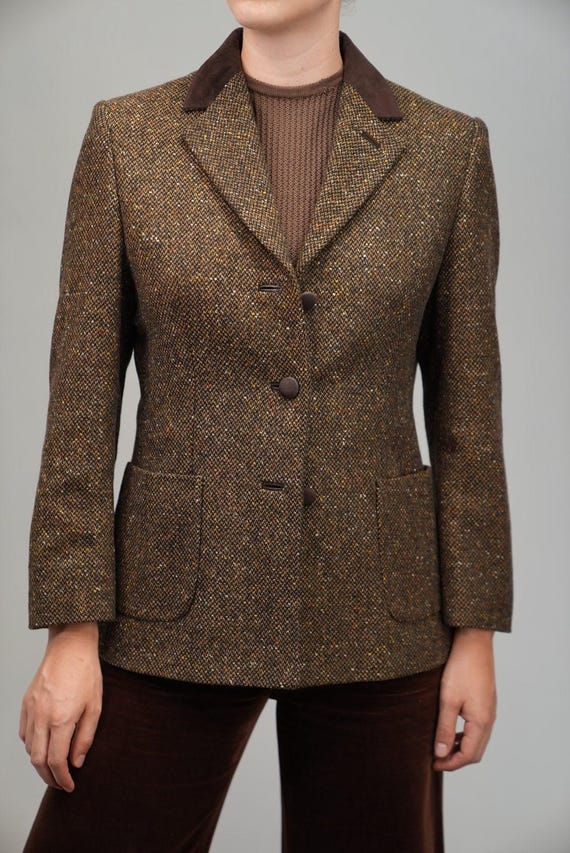 ジャケット・アウター Eaphi WOOL TWEED JACKET Brown Eaphi WOOL TWEED JACKET brown
