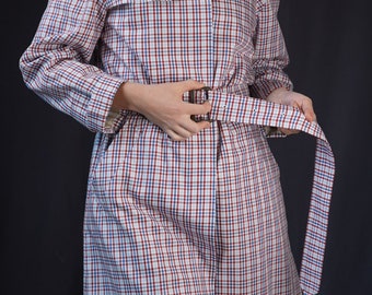 Rare Aquascutum Vintage Trench-coat with Checkered Pattern | Made in England