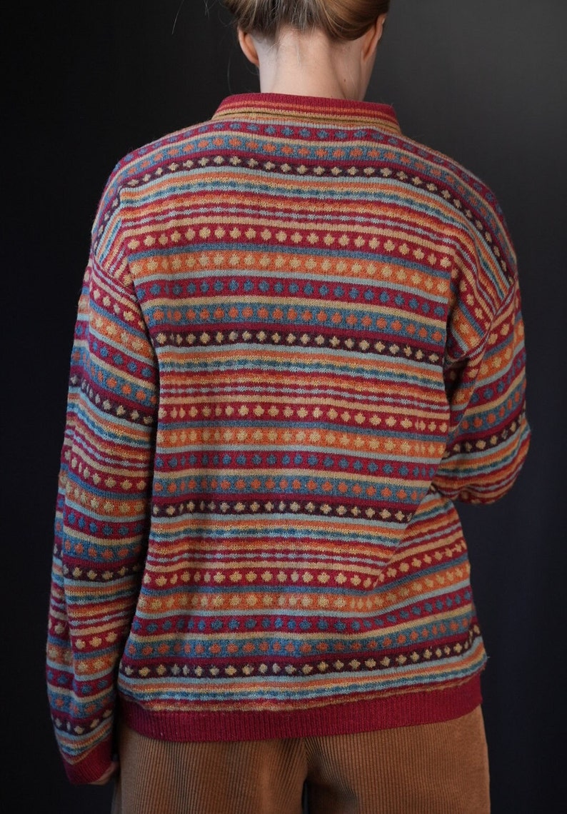 Missoni Vintage Wool Sweater with Colorful Pattern 10% Alpaca Made in Italy image 3