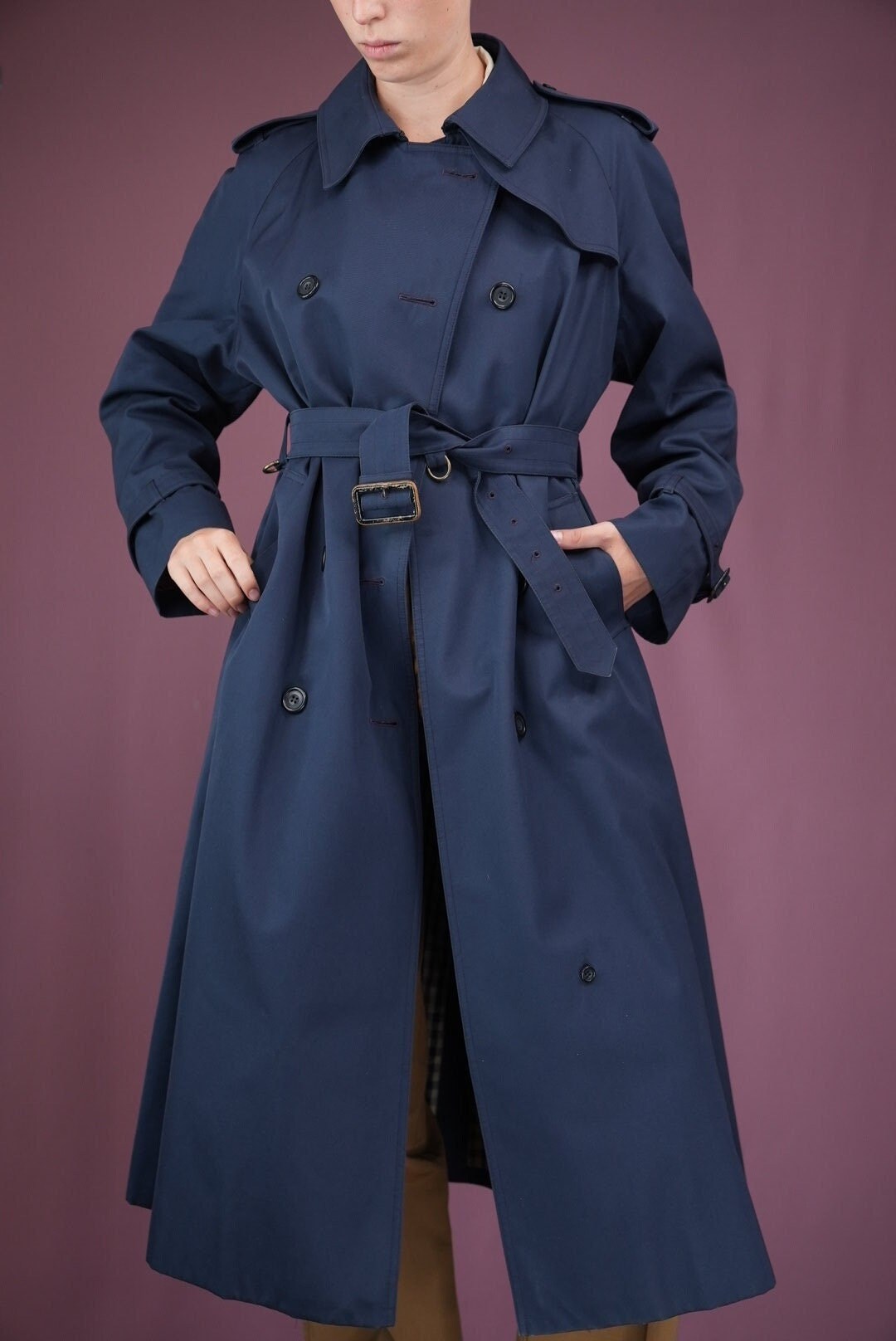 ジャケット・アウター 80s Aquascutum Hyper Long Trench Coat Vintage 70's / 80's Aquascutum Trench Coat Size S - Etsy