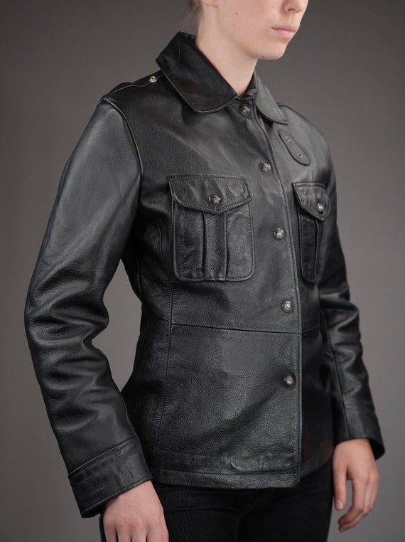 DIESEL Leather Jacket Vintage Biker Jacket Diesel 90s Women