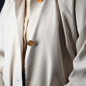 Cream-colored light weight Overcoat Vintage 70s Made in Italy image 3