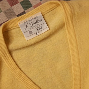 Light yellow sweater vest vintage 100% lambswool Graham / Made in England image 5