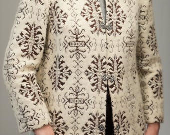 Vintage Wool Jacket with Nordic Pattern | Norway Style Vintage Jacket