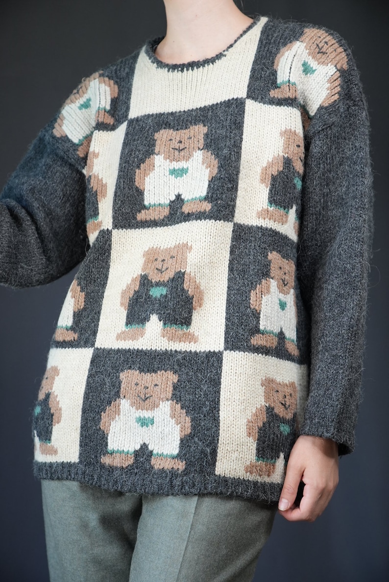 Teddy Bear Vintage Wool Sweater image 5