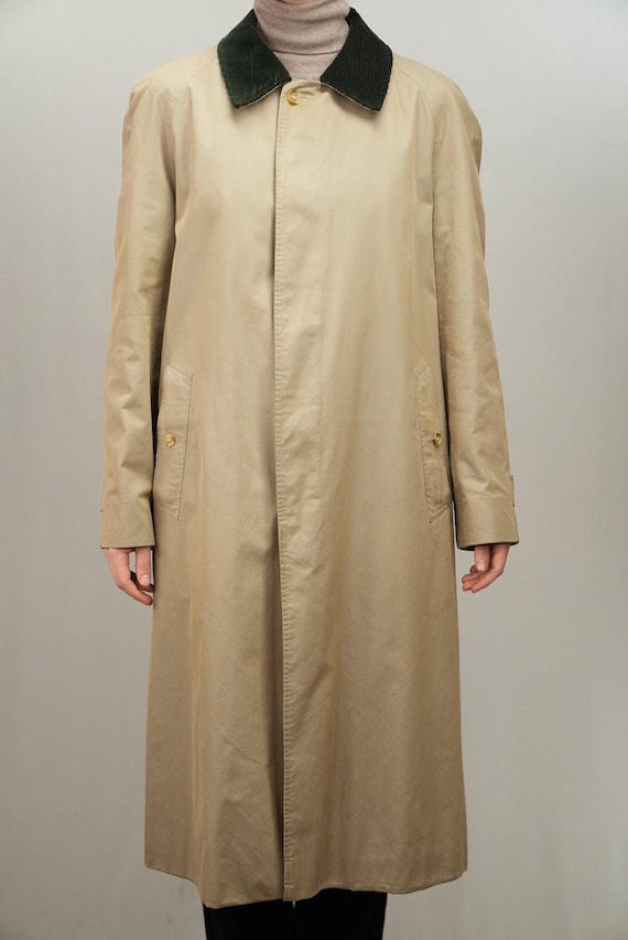 Burberrys 80s Trench-coat With Corduroy Collar and Classic