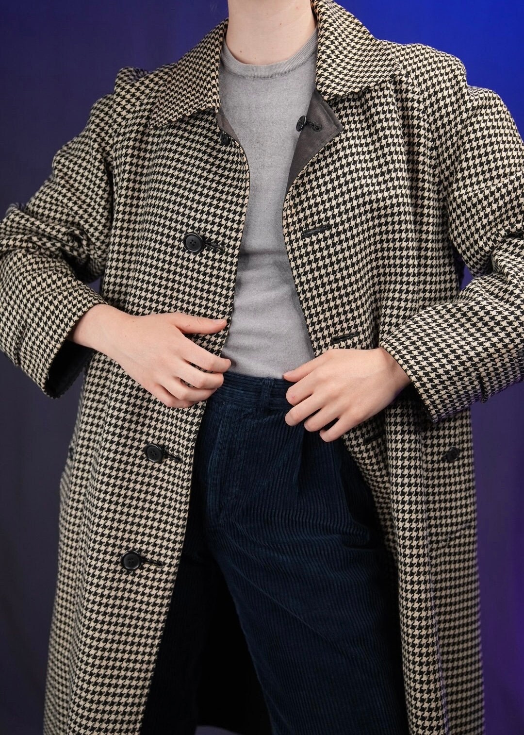 Burberrys Invertible Vintage Trench-coat With Houndstooth Pattern