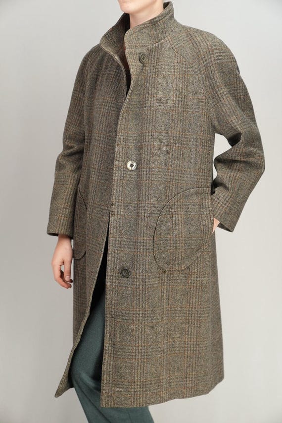 【初期タグ】80's Y's glen check wool long coat 初期タグ】80's Y's glen check wool long coat Mens Dunkeld
