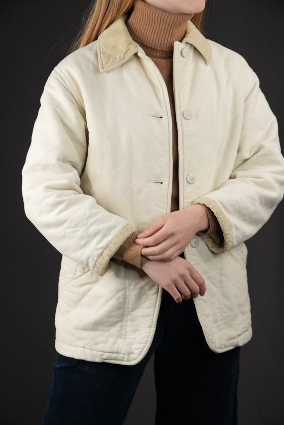 Conte of Florence Quilted Vintage Jacket in Cream 