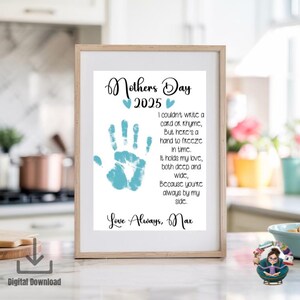 Poema editable con huella de mano para el Día de la Madre / Manualidad imprimible de manos / Plantilla de Canva + PDF / Regalo de los niños / Recuerdo DIY para mamá / Personalizar / blo