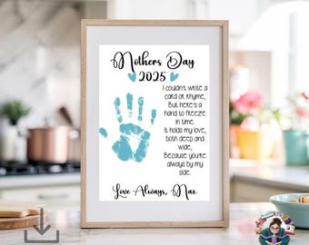 Editable Mother’s Day Handprint Poem |Hands Printable Craft | Canva Template + PDF | Gift from Kids | DIY Keepsake for Mom | Customize | blo