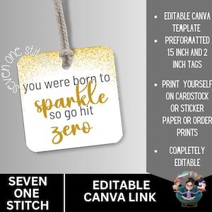 Cheer Competition Good Luck Tags: Editable Canva Template (Instant Download)
