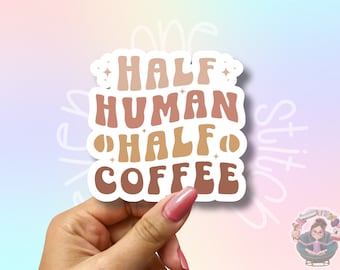 Waterproof Coffee Sticker: Funny Vinyl Decal for Laptops, Water Bottles