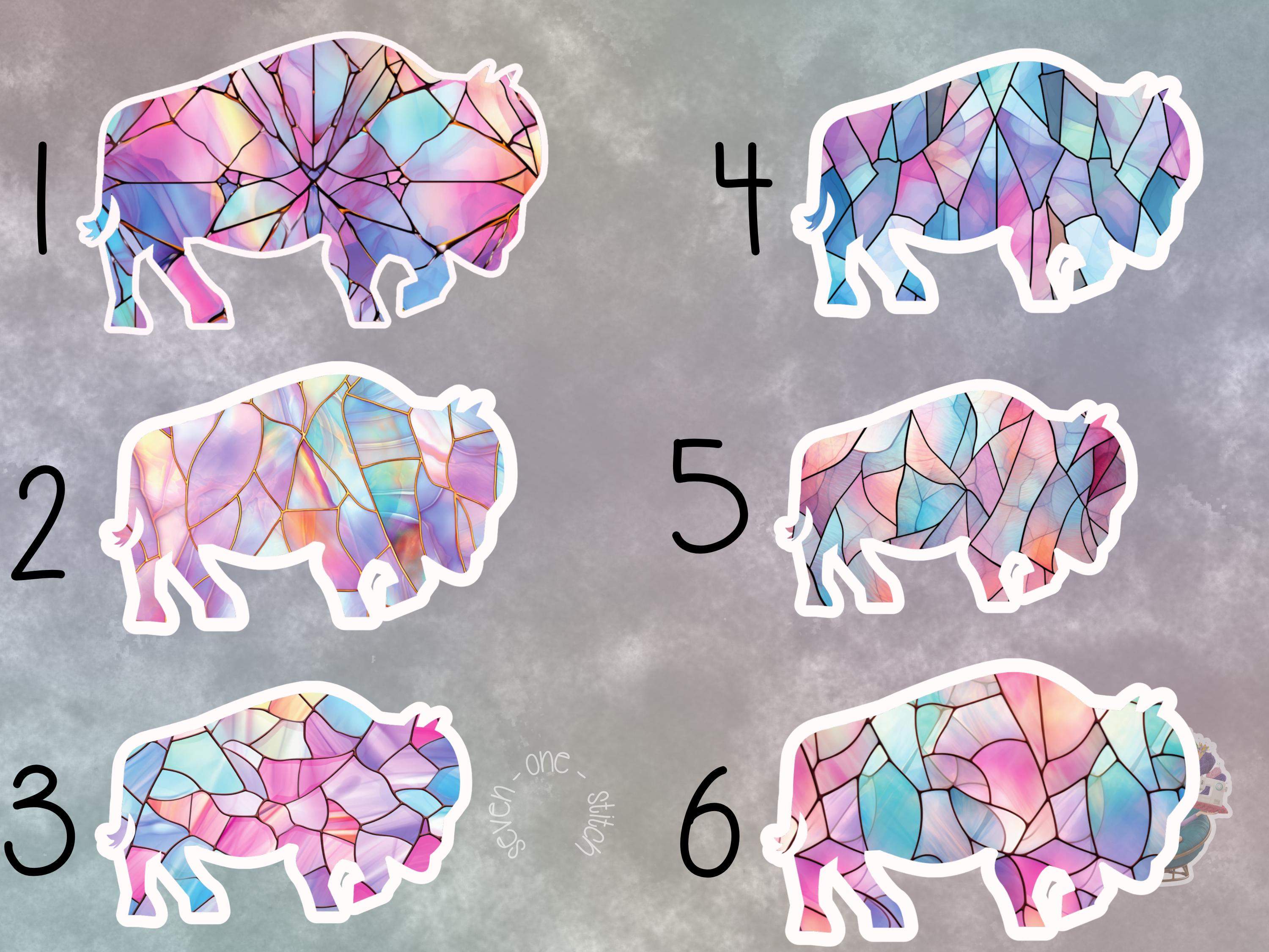 Stained Glass Buffalo Sticker: Waterproof Vinyl Decal - Etsy