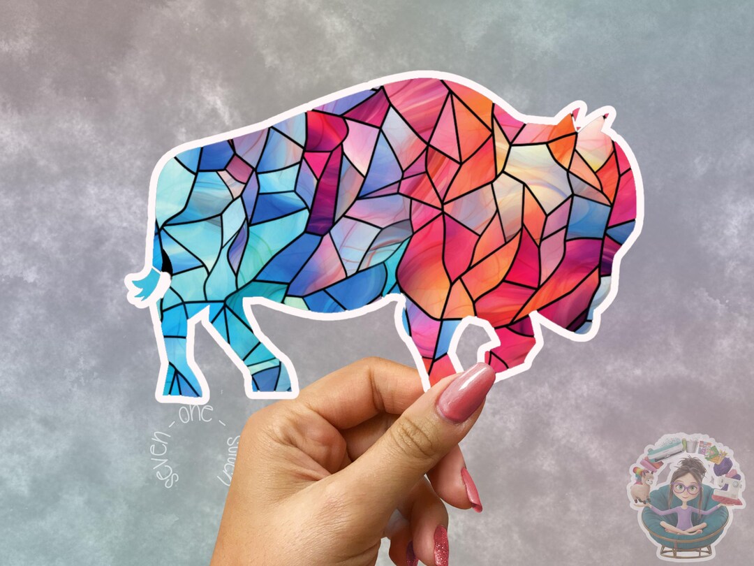 Buffalo Sticker, Stained Glass, Buffalove - Available in 2