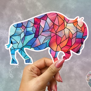 Buffalo Sticker, Buntglas Aufkleber, Buffalove - Erhältlich in 5, 3, 4 oder 5 Zoll – Aufkleber für Laptops, Journals, Wasserflaschen, Kindles, etc!