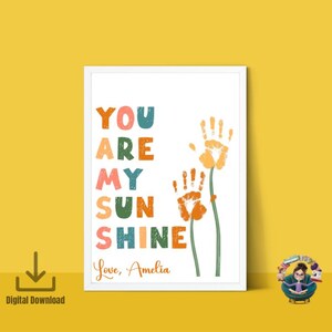 Eres mi sol personalizable / Manualidad imprimible de Tiny Hands / Plantilla de Canva + PDF / Regalo de los niños / Recuerdo DIY para mamá / Editable