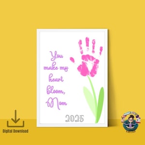 Bearbeitbares Muttertags-Handabdruck-Gedicht |Hands Printable Craft | Canva Vorlage + PDF | Geschenk von Kinder | DIY-Andenken für Mama | Anpassen | Bl