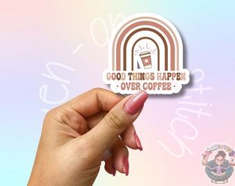 Funny Coffee Quote Sticker: Waterproof Vinyl Decal for Laptop, Water Bottle