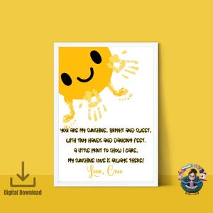 Sonnenschein Handabdruck Gedicht | Geschenk für Mama Papa Oma Opa | Bearbeitbare Canva & Instant PDF Download | DIY Printable von Kids | Vatertag