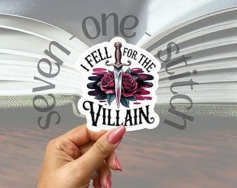 Pegatina de libro de romance / Me enamoré del villano, calcomanía de vinilo