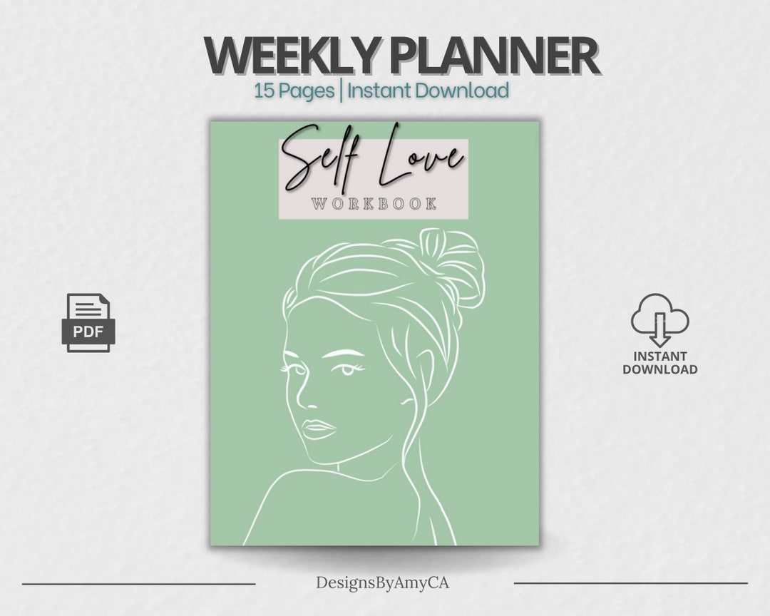 Self Love Workbook Printable | Green | Instant Download, Self Care ...