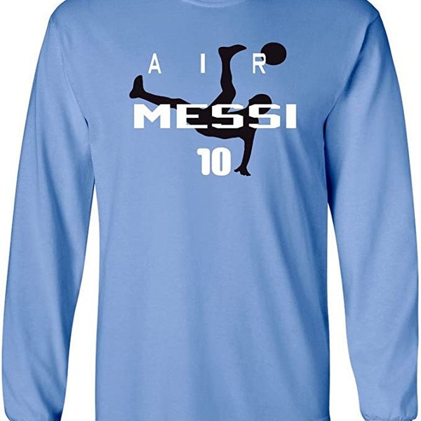Argentina Legend Leo Air Messi Long Sleeve T-Shirt Carolina Blue