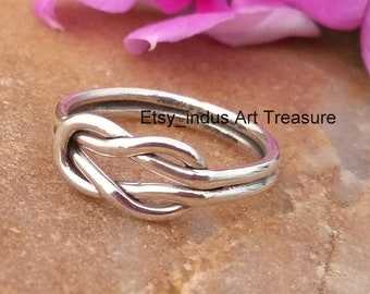 Double Knot Ring, 925 Sterling Silver Jewelry, Handmade Jewelry, Gift For Her,