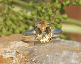 Yellow Citrine Ring, 925 Sterling Silver Jewelry, Handmade Jewelry, Gift For Her,