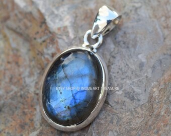 Blue Labradorite Pendant, 925 Sterling Silver Jewelry, Handmade Jewelry, Gift For Her,