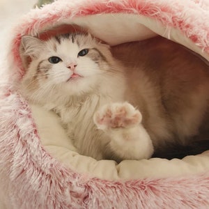 Calming Cat Nest Snug & Comfortable Cat Bed Relaxing Cat image 3